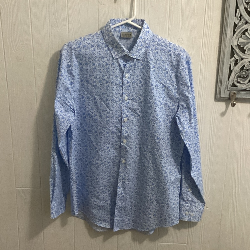 Reaction Kenneth Cole Light Blue Patterned Men's Shirt
